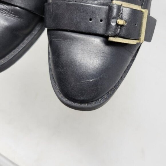 Zara | Quilted Leather Moto Buckle Ankle Boots Black - Picture 8 of 11